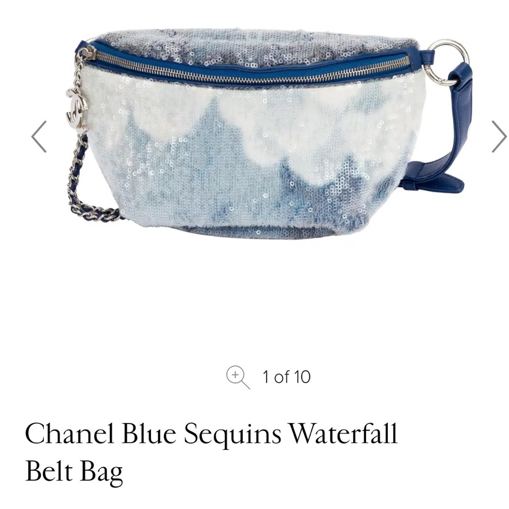 Chanel limited edition blue sequins ‘ waterfall ‘ bag purse